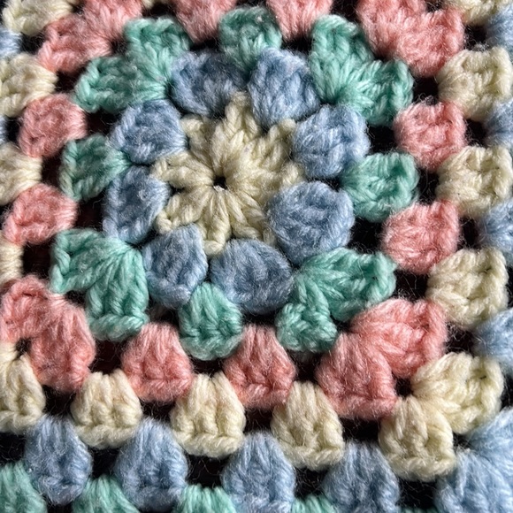 Multicolored Hand Crocheted Doll Blanket - Picture 3 of 3